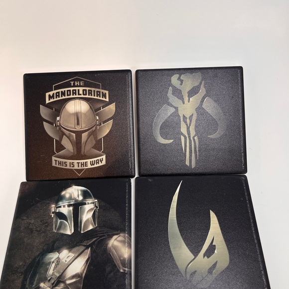Mandelorian 4 piece coaster set with helmet coffee cup! - Picture 13 of 14